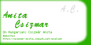 anita csizmar business card